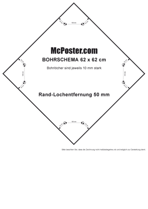 Bohrlochschema 62 x 62 Raute | McPoster.com
