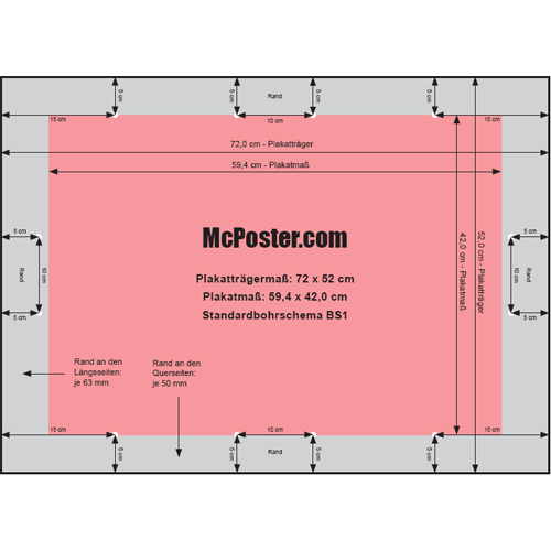 Skizze Hartfaserplatte 52 x 72 cm Querformat